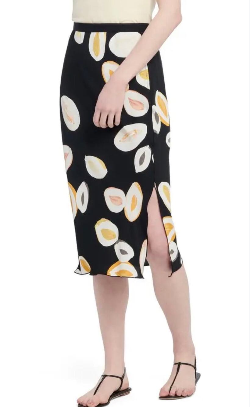 NIC+ZOE Lemon Squeeze Midi Skirt Women's XXL Black Multi NWT